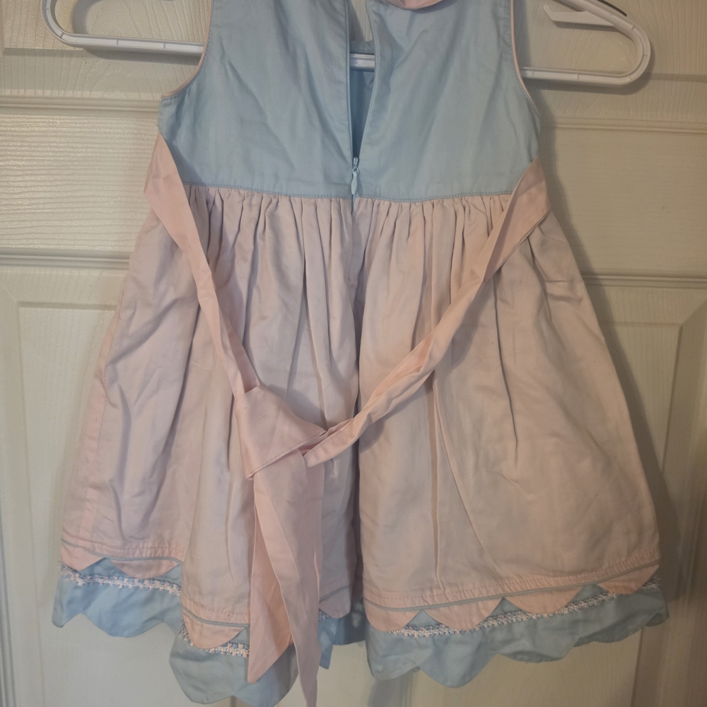 Cotton Kids Pastel Pink & Blue Girls Dress - Picture 4 of 4